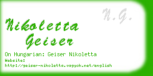 nikoletta geiser business card